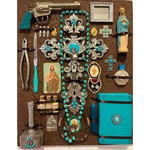 Vampire Slayer Kit Poster, Turquoise 16” x 20”, Print, Western Gothic